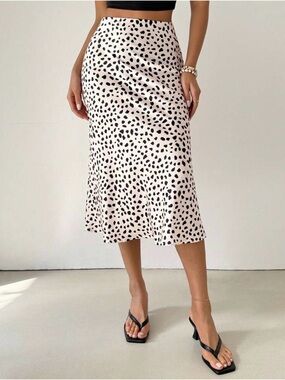 Dalmatian Print Midi Skirt - White/Black